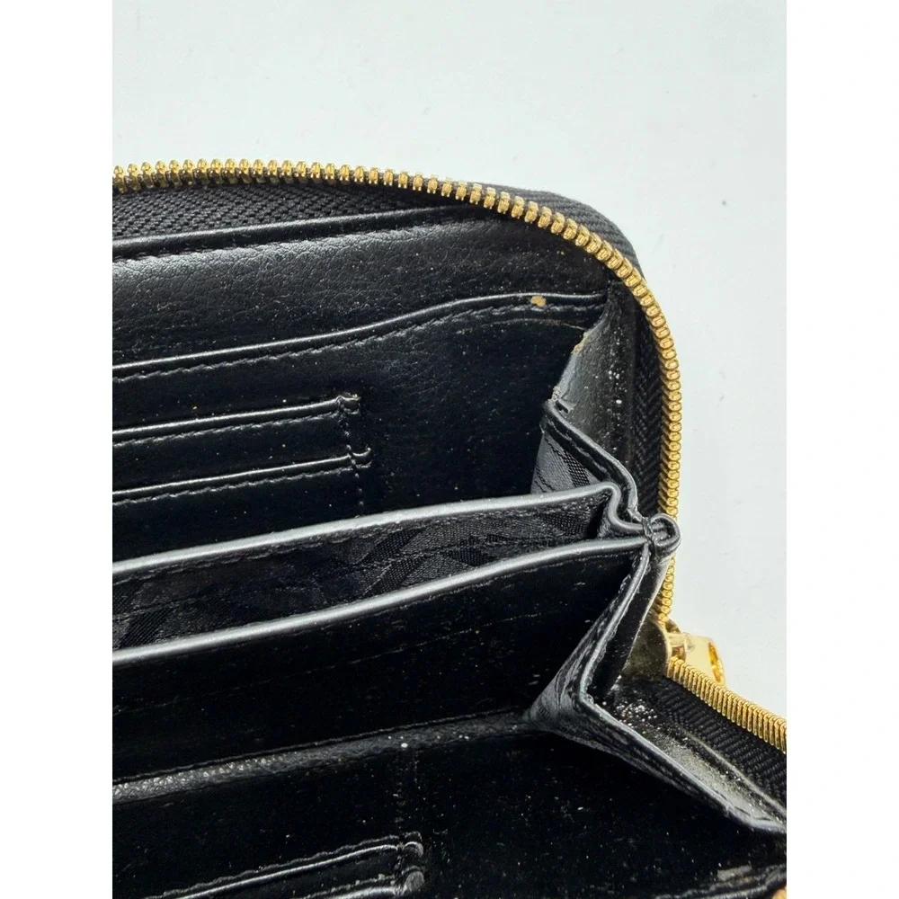 ZAC Zac Posen Metallic Snake Embossed Bow Zip Around Wristlet Wallet AS IS